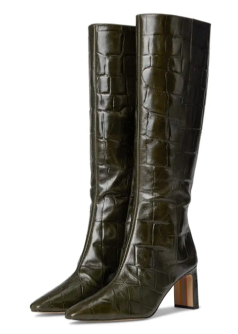 Sam Edelman Womens Sylvia Knee High Boots US 6.5 M Deep Olive Green Leather NWOB